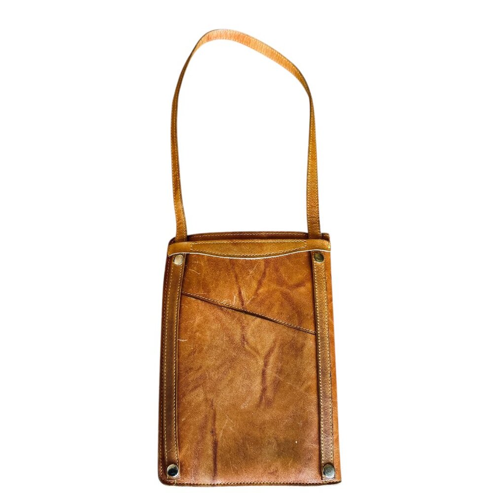 Frye Artisan Rectangle Adjustable Camel Leather B… - image 5